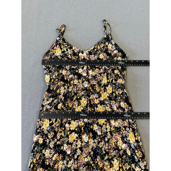 NWOTs Sadie & Sage black floral strappy V neck maxi dress Size S boho Romantic - Picture 4 of 9